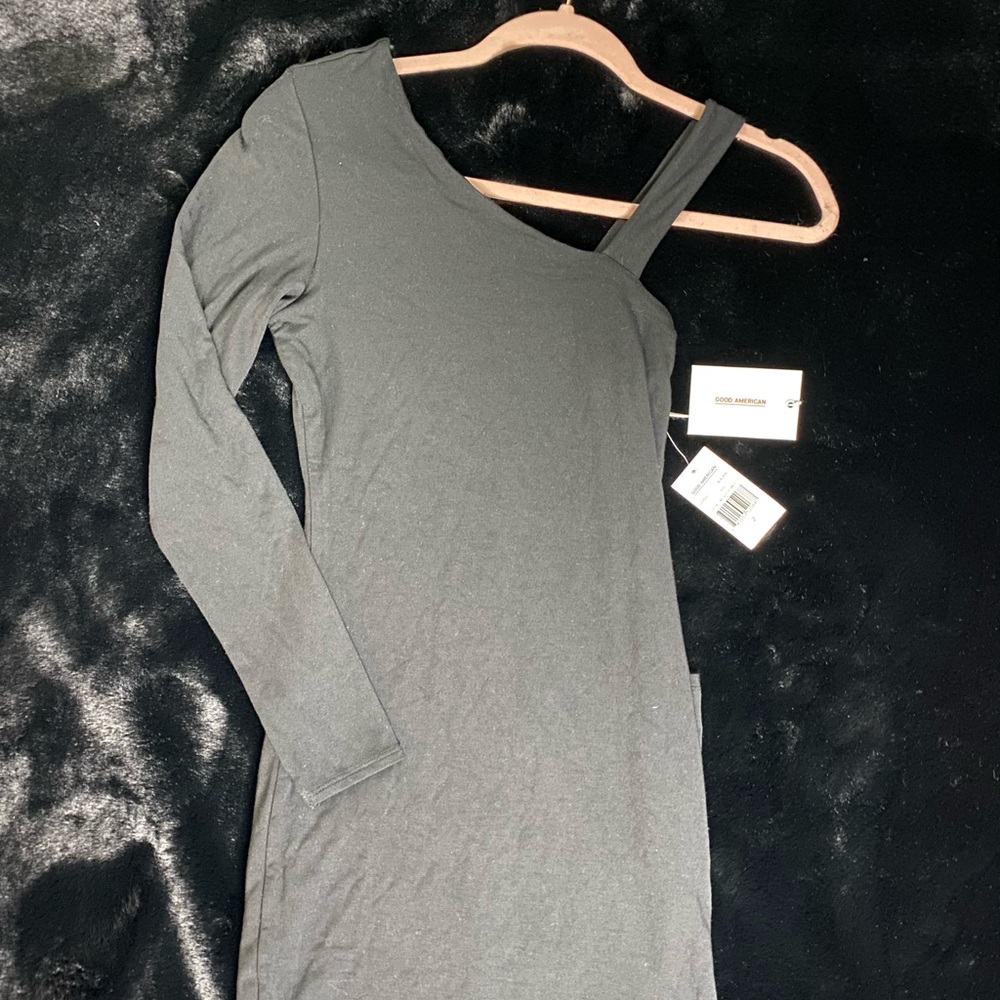 Good American One Shoulder/ Strap Midi Dress